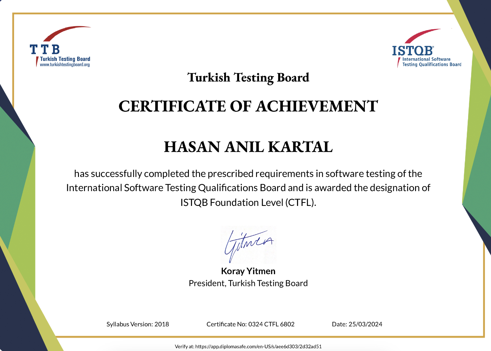 ISTQB® Certified Tester Foundation Level (CTFL) sertifikası
